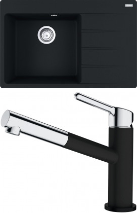 FRANKE ensemble G219MČ CNG 611-78 TL/2 noir mat + FC 3055.901