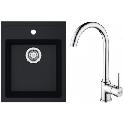 FRANKE ensemble T100Č SID 610-40 noir + FP 9000.031