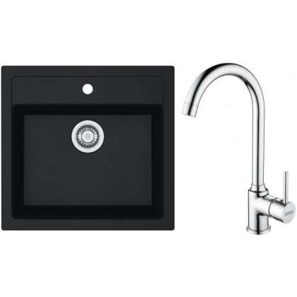 FRANKE ensemble T102Č SID 610 noir + FP 9000.031