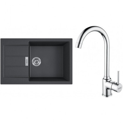 FRANKE ensemble T106Č S2D 611-78 XL noir + FP 9000.031