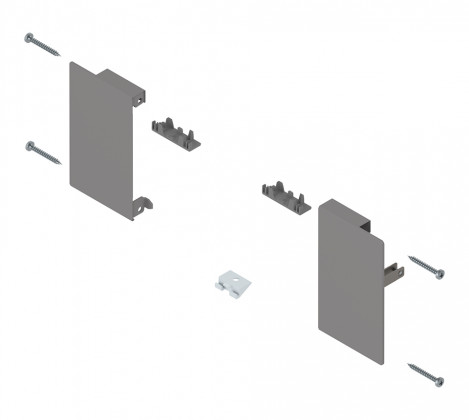 BLUM ZI4.0MS1 Merivobox, fixations frontales tiroir int. M, gris clair IG