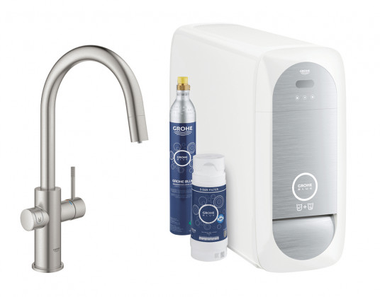 GROHE 31541DC0 Blue Home kit de démarrage C-bec supersteel