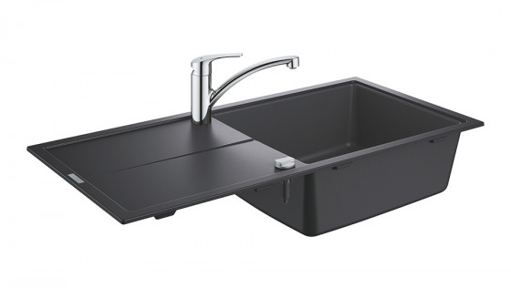 GROHE 31884AP0 Ensemble K400 noir granit + Via chrome