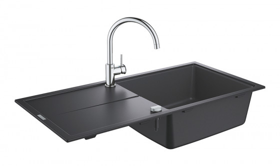 GROHE 31885AP0 Ensemble K400 granit noir + Bauclassic chrome GROHE 31885AP0 Ensemble K400 granit noir + Bauclassic chrome