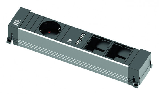 BACHMANN 916.0041 unité a tiroirs 1x 230V schuko+ USB A/A+ 2x module libre