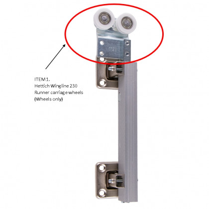 HETTICH 1063172 WingLine 230 ensemble de roulettes support