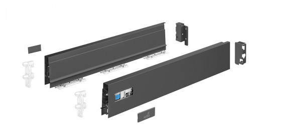 HETTICH 9307127 Atira ensemble jeu de côtés complet, 70/470mm, anthracite
