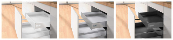 K-HETTICH Atira tiroir intérieur 70, 470mm/30kg, argent, PTO