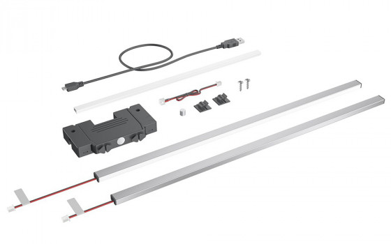 HETTICH 9305743 profil de couverture lumineux pour AvanTech YOU inox, max 450mm