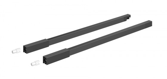 K-HETTICH Atira reling sup., 520mm, paire, cheville, anthracite