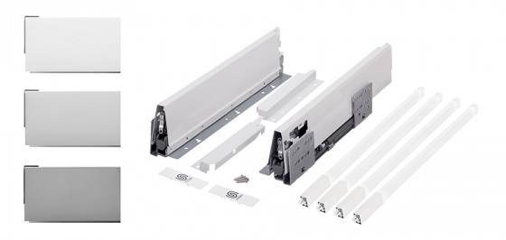 K-StrongBox tiroir H204/450mm, reling carré double, gris