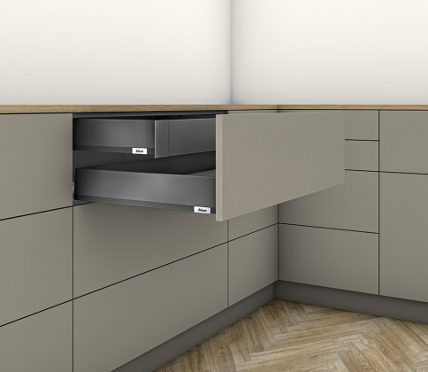 K-BLUM Merivobox, tiroir M 450mm/70kg, gris foncé OG, intérieur