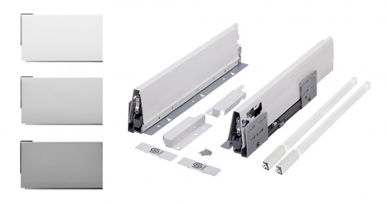 K-StrongBox tiroir H140/500mm, reling carré sup., gris