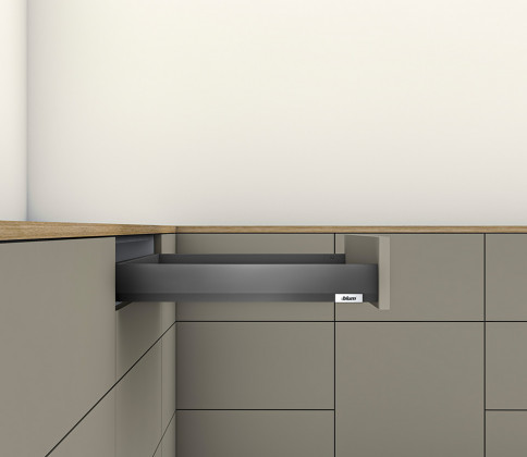 K-BLUM Merivobox, tiroir N 450mm/40kg, gris foncé OG, vis a bois
