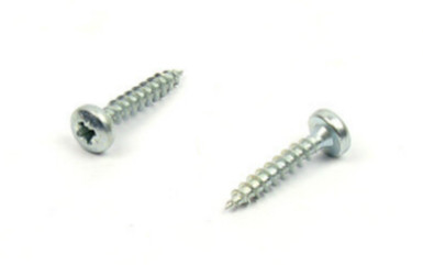 Vis a bois PZ 3x16mm tete demi-ronde zinc blanc