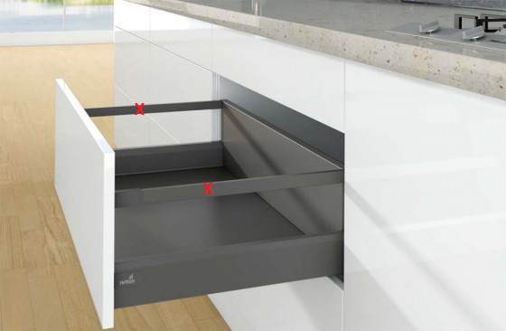 K-HETTICH ArciTech tiroir 218, 550mm/60kg, anthracite, SiSy