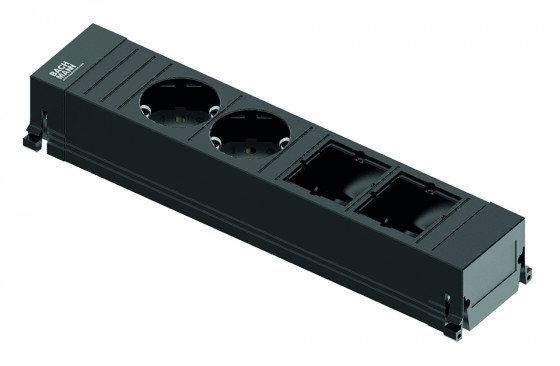 BACHMANN 916.0601 unité a tiroirs 2x230V+2x libre, Schuko, noir