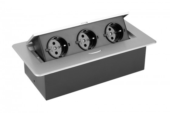 StrongPower prise électrique 3x230V, Schuko, argent