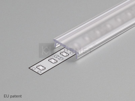 StrongLumio moulure de recouvrement C clipsable pour profilés LED, 4100mm transl StrongLumio moulure de recouvrement C clipsable pour profilés LED, 4100mm transl