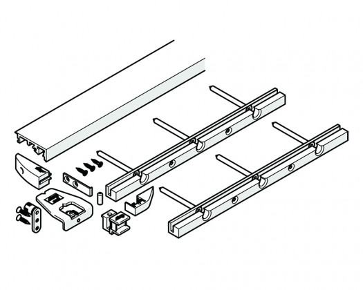 HAWA 24004 Folding Concepta 25 profil inférieur 1300mm argenté