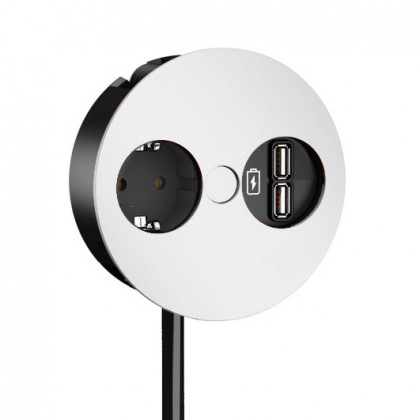 BACHMANN 931.231 Twist, 1x 230V + 1x USB-A/A, blanc mat (RAL 9010), SCHUKO