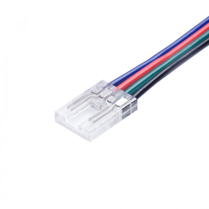 StrongLumio connecteur pour bande LED RGB COB 10mm - câble 4 fils 150mm StrongLumio connecteur pour bande LED RGB COB 10mm - câble 4 fils 150mm