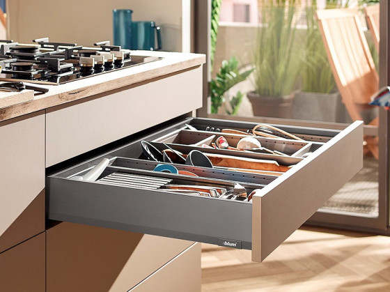 BLUM ensemble Merivobox, tiroir M 500mm/70kg, gris foncé OG