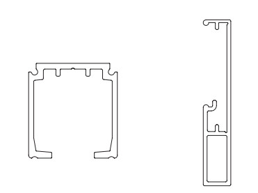TERNO Universal Evolution kit de guidage pour 1 porte 2000mm noir élox