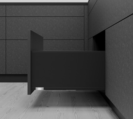 K-BLUM Legrabox, tiroir F 400mm/40kg, Tip-on, noir, vis a bois