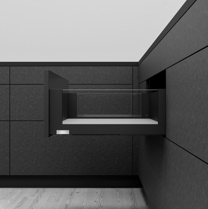 K-BLUM Legrabox tiroir C free 350mm/40kg, Tip-on, noir, Expando