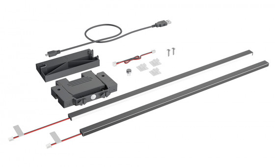 HETTICH 9326928 profil de couverture lumineux pour AvanTech YOU 550mm anthracite