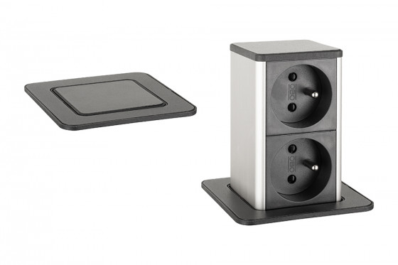 StrongPower PowerUp tiroir, 2x230V, Française, noir StrongPower PowerUp tiroir, 2x230V, Française, noir