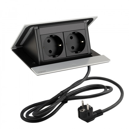 LEGRAND prise électrique PopUp, 2x 230V, Schuko, alu anodisé