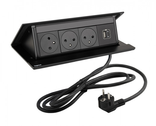 LEGRAND prise électrique PopUp, 3x 230V Fr, 1x USB A+C, noir mat LEGRAND prise électrique PopUp, 3x 230V Fr, 1x USB A+C, noir mat