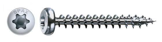 SPAX vis a bois 4x30 tete demi-ronde TXS, W, 4C
