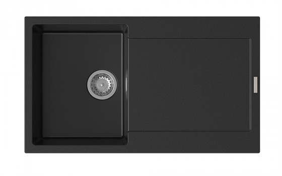 StrongSinks S3 évier granit Zala 860 860x500mm avec égouttoir noir StrongSinks S3 évier granit Zala 860 860x500mm avec égouttoir noir
