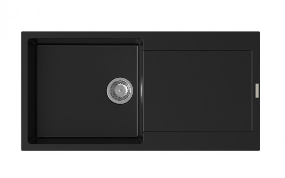 StrongSinks S3 évier granit Zala 1000 1000x500mm avec égouttoir noir StrongSinks S3 évier granit Zala 1000 1000x500mm avec égouttoir noir