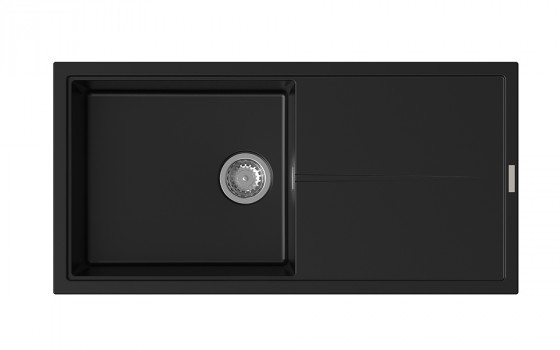 StrongSinks S3 Évier granit Labe 1000 1000x500mm avec égouttoir noir StrongSinks S3 Évier granit Labe 1000 1000x500mm avec égouttoir noir