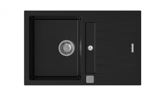StrongSinks S3 Évier granit Vardar 780, 780x500mm avec égouttoir et bac noir StrongSinks S3 Évier granit Vardar 780, 780x500mm avec égouttoir et bac noir