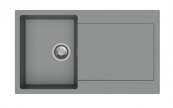 StrongSinks S3 évier granit Zala 860 860x500mm avec égouttoir gris