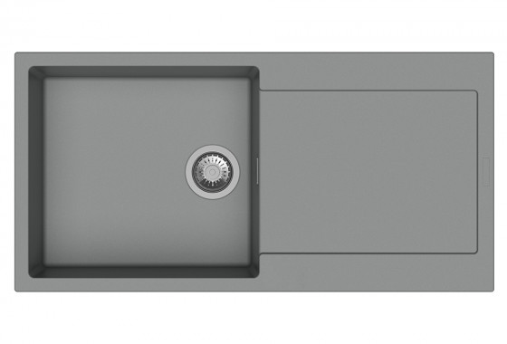 StrongSinks S3 évier granit Zala 1000 1000x500mm avec égouttoir gris