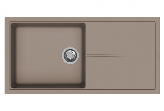 StrongSinks S3 évier granit Labe 1000 1000x500mm avec égouttoir brun StrongSinks S3 évier granit Labe 1000 1000x500mm avec égouttoir brun