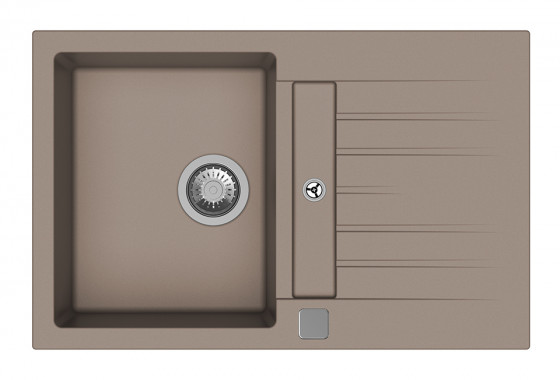 StrongSinks S3 évier granit Vardar 780, 780x500mm avec égouttoir et bac brun StrongSinks S3 évier granit Vardar 780, 780x500mm avec égouttoir et bac brun