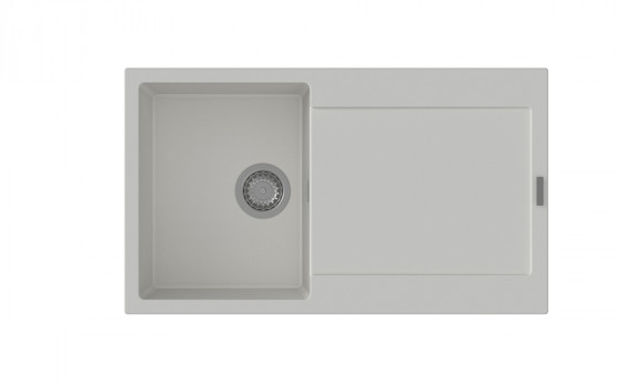 StrongSinks S3 évier granit Zala 860 860x500mm avec égouttoir blanc
