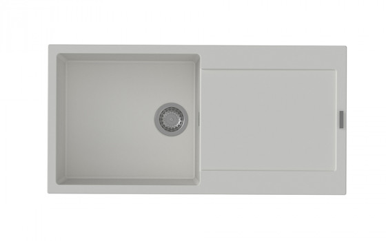 StrongSinks S3 évier granit Zala 1000 1000x500mm avec égouttoir blanc