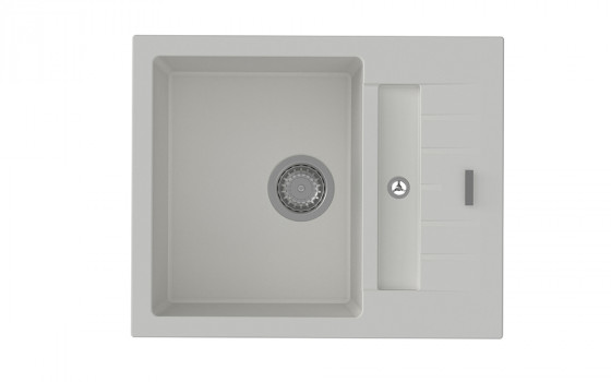 StrongSinks S3 Évier granit Vardar 615 615x500mm avec égouttoir et bac blanc StrongSinks S3 Évier granit Vardar 615 615x500mm avec égouttoir et bac blanc