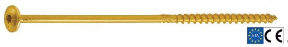 GPR vis a bois T30 6x120/64mm tete plate zingué jaune, filetage partiel