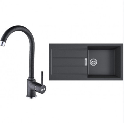 FRANKE ensemble T78Č S2D 611-100 noir + FP 9000.071 onyx