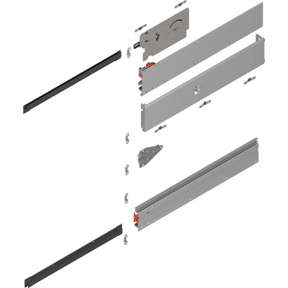 BLUM 801P600E.L2 Revego Uno rail de guidage pour poche, 600 mm, gauche