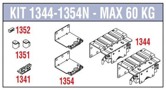 SISCO 1344-1354 ensemble de quincaillerie pour porte extérieure